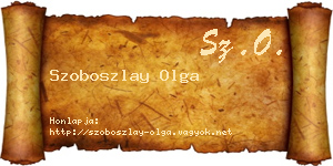 Szoboszlay Olga névjegykártya